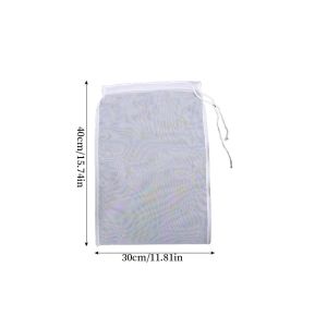 Reusable Cotton Cloth Bag Locking Spice Strainer Food Mesh Filter Bag Kitchen Mesh Drawstring Bag