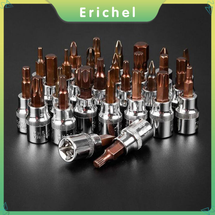 Set 6pcs Mata Kunci Shock Torx Bintang Drive 1/4 inch Mata