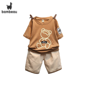 bambeau baby boy clothes sets Children short-sleeved clothes sets cotton Casual Boys clothing sets baju baby boy