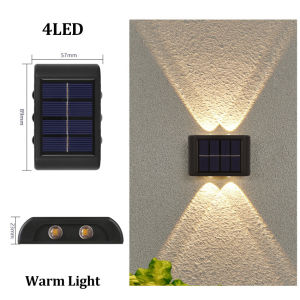 Vimite Solar Wall Lamp Outdoor IP65 Waterproof Night Induction Automatic Lighting Balcony Garden Villa Courtyard Warm Color Decoration Road Lighting Wall Washing Light