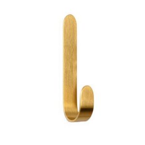 DOUBLEL Brass Wall Hook J Shaped Gold Key Holder Punch-free Towel Hanger for Kitchen Bathroom