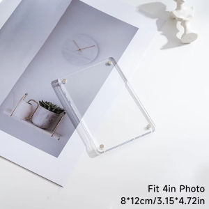 5Inch Acrylic Magnetic Photo Frame Clear Double Sided Fridge Magnetic Refrigerator Picture Frame