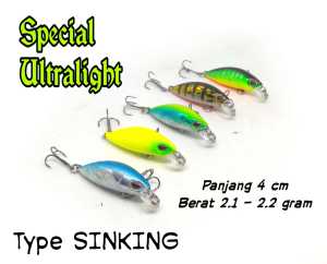 Umpan Casting Spesial Ultralight & Lure Minnow Sinking