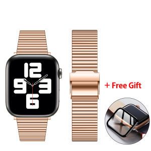 stainless steel strap for apple watch series 10 9 8 7 6 SE 5 4 3 2 1 metal watch band for apple watch Ultra 2 1 49mm 46mm 45mm 41mm 44mm 42mm smart watch case film