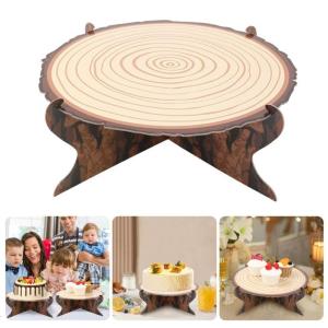 PWood Like aper Cake Stand For Country Wedding And Birthday Party Decors Forest Style Table Decoration Cupcake Display