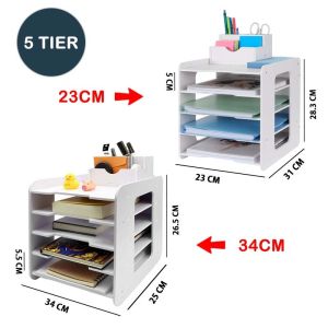 Office File Document Holder Tray Stationery Box Desk Storage Rack Desktop Paper Organizer Rak Kertas
