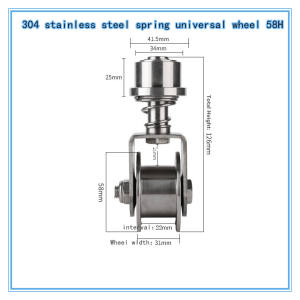 Swivel 360° Gate Folding Bearing Hinge Rotational V Type Gate Roller Set Stainless Steel 304 Hinge Folding Gate Flexible Bearing Rotating Hinge Bi-Folding Gate Hinge Straight Bracket