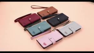 FCWallet Case Samsung A17 A07 A36 A56 A37 A57 A26 A16 A06 A15 A05 A55 A35 A25 5G 4G Women Zipper Flip Leather Fashion Love Luxury Shatterproof Phone Cover with Wrist strap