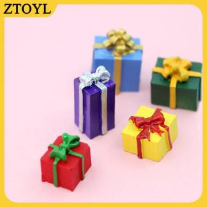 ZTOYL  5 chiếc hộp quà giáng sinh Nhà búp bê thu nhỏ tỷ lệ 1/12 phụ kiện trang trí