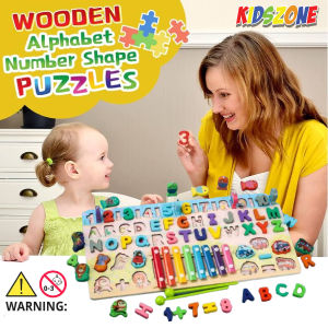 6in1 Alphanumeric Play The Piano with Xylophone Montessori Educational Wooden Sorting Toy / Papan Muzik Susun Huruf