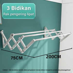Jemuran Baju Tempel Dinding Jemuran Pakaian Lipat Stainless Stee Jemuran Tempel Dinding Multilayer