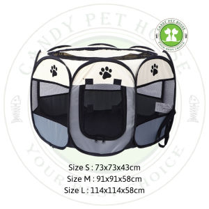Pet Tent Portable Playpen Kennel Dog / Puppy House / Foldable Cat Soft Cage (Size : S / M / L)