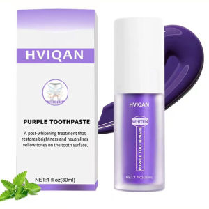 Hviqan V34 Purple Toothpaste Effective Effective Whitening Teeth Mousse Oral Cleaning Bleach Teeth Whitening Toothpaste Product