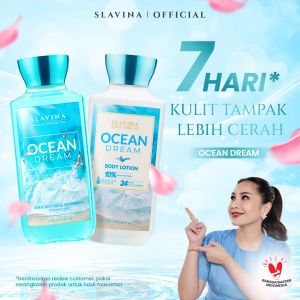 SLAVINA Bundle 2IN1 Ocean Dream (Body Lotion + Shower Gel) by Nagita Slavina – Sabun Mandi Cair Body Lotion Whitening Handbody Wangi Parfum Fresh Melembabkan Kulit Body Wash Body Care Tone Up Lotion Pemutih Badan