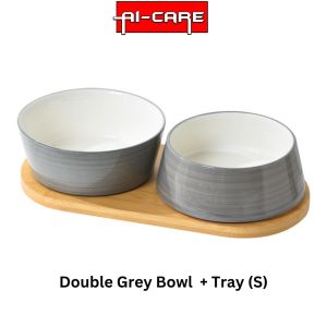 Pet Bowl Ceramic Food Bowl Feeders Wood Based Clean Hygiene Large Capacity Surface Smooth For Cat Dogs