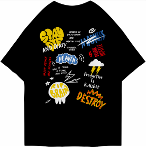 Kaos Oversized Tshirt Destroy Gambar Depan Belakang Kaos Oversize Wanita/Pria