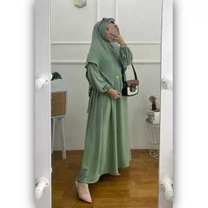 GAMIS CRINGKEL AMARA SYARI SET HIJAB BUSUI RESLETING DEPAN BAJU MUSLIMAH TERLARIS GAMIS JUMBO
