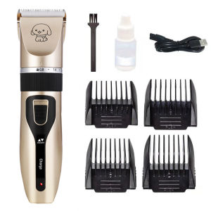 Professional Pet Grooming Kit Pet Hair Trimmer USB Rechargeable Electrical Pet Clipper Dogs and Cats Shaver Set Low-Noise Pets Haircut Machine with Nail Clipper Nail File Hair Comb RC429