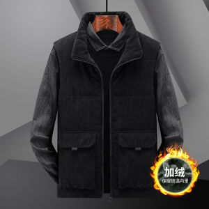 LUQUTCR Winter Male Fleece Warm Vest Coats Men Stand Collar Army Thicken Waistcoats Clothing Mens Jacket Sleeveless Vest