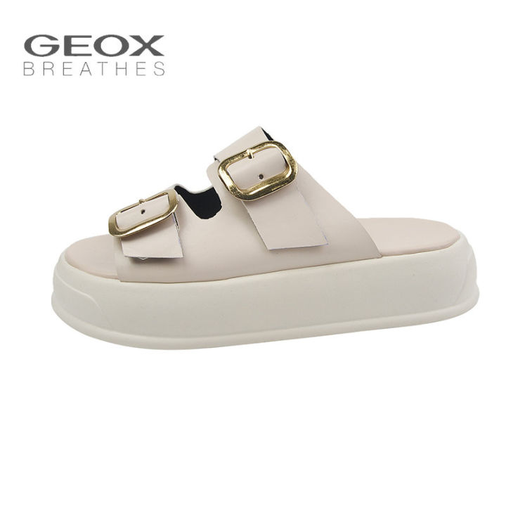 Geox Women's Ankle-Strap Flat Sandals - Breathable Outdoor Comfort Sandals With Velcro Closure