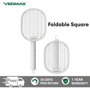 Vermax 3500V 2in1 Electric Mosquito Killer Racket Rechargeable Mosquito Swatter  Folded Purple Light Attracts Insects Lamok Killer