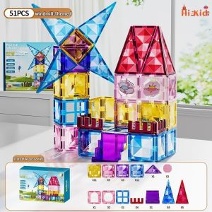 [SG Seller]Kids Color Window Magnetic Tiles Building Blocks Educational STEAM Toy Infinite Creations Gift