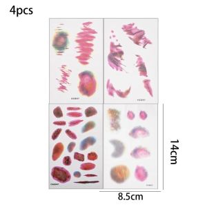 LLCY 1/4PCS Lasting Wound Bruising Temporary Tattoos Waterproof Realistic Fake Tattoo Gifts 3D Cosplay Arm Ankle Scar Tattoo Stickers