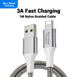 BlueShieldCharging 3A USB‑A to L Fast Charging Nylon Braided Data Cable For i14 i13 i12 and below