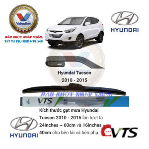 Gạt mưa ô tô Hyundai Tucson các đời từ 2004 đến 2022. Gạt mưa 5 khúc đa năng cao cấp VTS-A7. 1 đôi gạt mưa tặng 5 viên sủi rửa kính ô tô