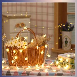 2M 10 LED Battery Warm White Star Light String: Perfect for Home Decor, Birthdays, Weddings & Baby Showers