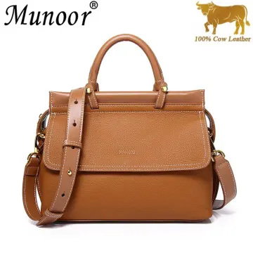 Shop Munoor Genuine Leather Handbag online Lazada .my