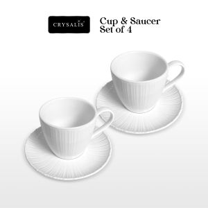 CRYSALIS Coffee Cup & Saucer Set of 4 Coffee Mug Coffee Cup Home Mug Dinnerware Essentials