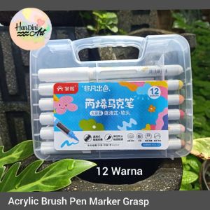 Brush Pen Acrylic Marker Grasp 12 Warna Alat Menghias Gambar HanDini Art