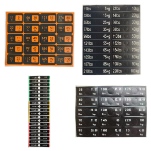 Weight Labeling Sticker with Pre-punched Holes Gym Weight Plates Label Sticker Water Resistant for Gym Weights Trainer