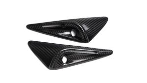 OnlyF U 2PCS For Tesla Model S 2021 2022 2023 Car Accessories Carbon Fiber Exterior Side Fender Stickers Trim Side Camera Protection 8N6Y2