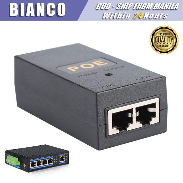 Higher Quality 24V 1A/48V 0.5A Desktop POE Power Injector 24W Ethernet ...