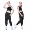 Lolanta Kids Girls Hip Hop Street Dance Solo Clothes Crop Top Vest Or Pants Children's Jogger Sport Pants Rock Style Jazz Performance Wear 4-16 Years. 