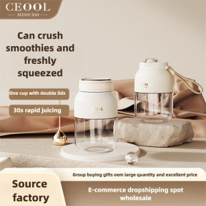 Portable Electric Juicer 700ml Double-Lid Cup Ice Crusher for Smoothies Type-C Charging