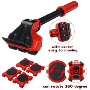 Heavy Duty Furniture Lifter Transport Tool Furniture Mover set 4 Move Roller 1 Wheel Bar for Lifting