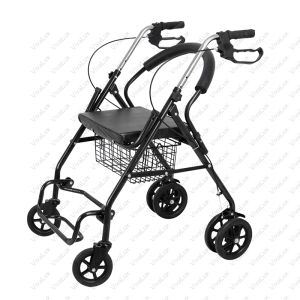 Foldable Portable Wheelchair For Rollator Walker With Foot Rest Travel Toilet