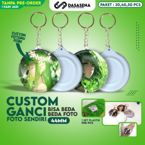 (Paket 304050 Pcs) Ganci Custom Murah Big Size 58mm Free Design Cetak Keychain
