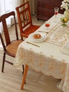 4-8 Seaters Tablecloth PVC Waterproof Oilproof Table Cover Classic Man Dining Tablecloth Protecto