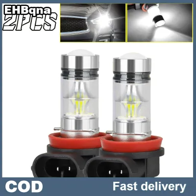 EHBqna หลอดไฟตัดหมอก LED H8 H11สีเหลือง2ชิ้น4300K 100W 1500LM เปลี่ยนได้ตลอดอายุการใช้งานสำหรับฤดูหนาว