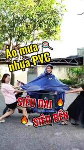 Áo mưa không lỗ xỏ gương K31 Sơn Thủy - Áo mưa 1 mũ nhựa kẻ PVC siêu dai chống thấm tuyệt đối.