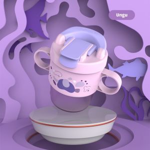 Momosee Gelas Minum Anak 3in1 300ml Gelas Traning Cup Anak PP Sedotan Anti Tumpah BPA Free DY12