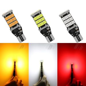 【Ann-Car】1PC T15 Parking Light 45SMD W16W 12V LED Light Crystal Light Contact Park Lamp Bulbs reversing light tail light for Car Motorcycle White Yellow Red