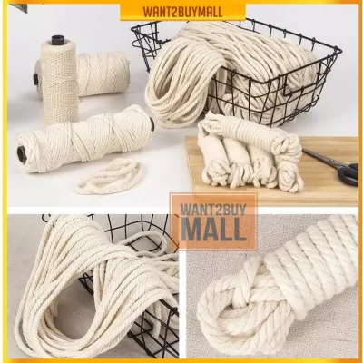 1-10mm Macrame Rope Twisted String Cotton Cord Handmade Natural Beige Rope DIY Home Wedding Accessories Gift Tali Guni
