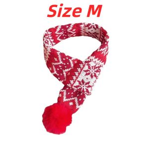 PWD0442 Cozy Yarn Christmas Dog Scarf Elastic Strap Thick Knit Cat Santa Hat Xmas Canine Costume Washable Pet Winter Warmer Pet Party
