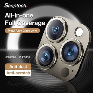 Sanptoch Metal Alloy Full Cover Camera Lens Protector For iPhone 16 / 15 / 14 / 13 / 12 / 11 Pro Max Plus Diamond Tempered Glass Film