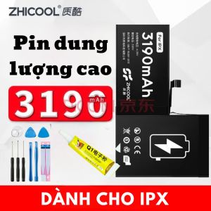 Pin DUNG LƯỢNG CAO iP X 3190mAh Zhicool Tặng kèm bộ mở máy và keo dán Bảo hành 3 tháng